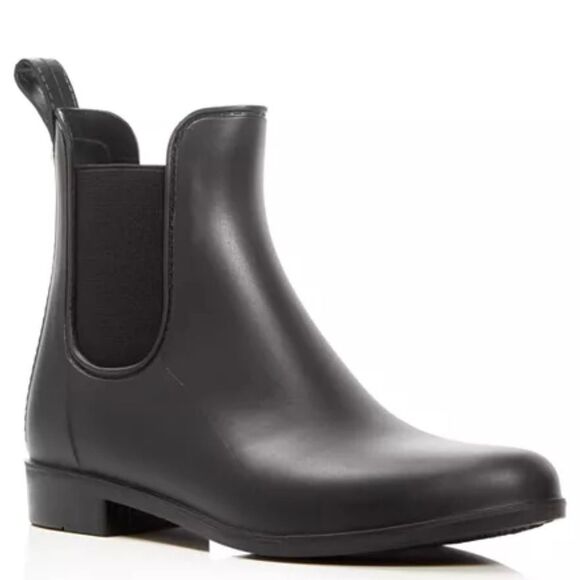 SAM EDELMAN Tinsley Matte Chelsea Rain Booties Boots Black Size 8 - Picture 1 of 10
